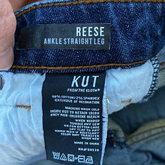 Kut from the Kloth Reese ankle straight embroidered jeans size 2 EUC - Picture 4 of 8